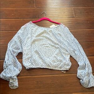 Elegant Blue Floral Women's Blouse